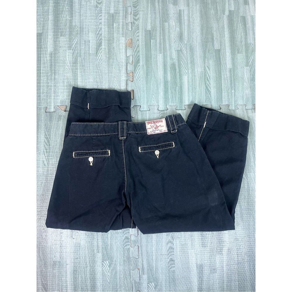 True Religion Rosie Black Capri Sz 25 Women’s Cuffed Hem Cotton/Linen